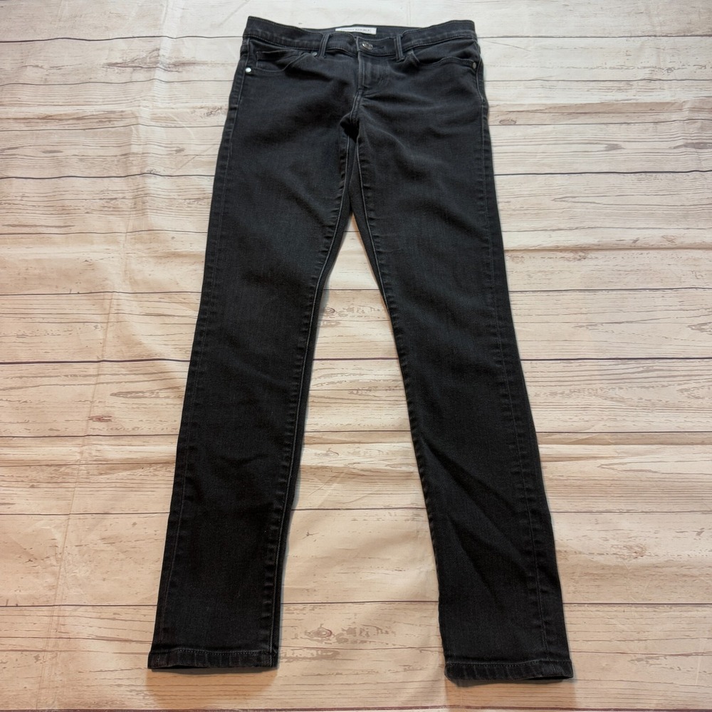 Banana Republic Jeans Black Skinny Fit Stretch Denim Women's Size‎ 26 Petite